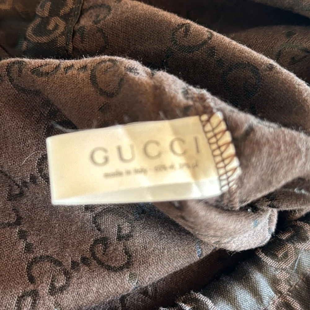 Gucci GG Logo Brown Satin Dust Bag or Purse Insert Bag, 💯 Authentic